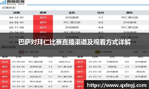 巴萨对拜仁比赛直播渠道及观看方式详解